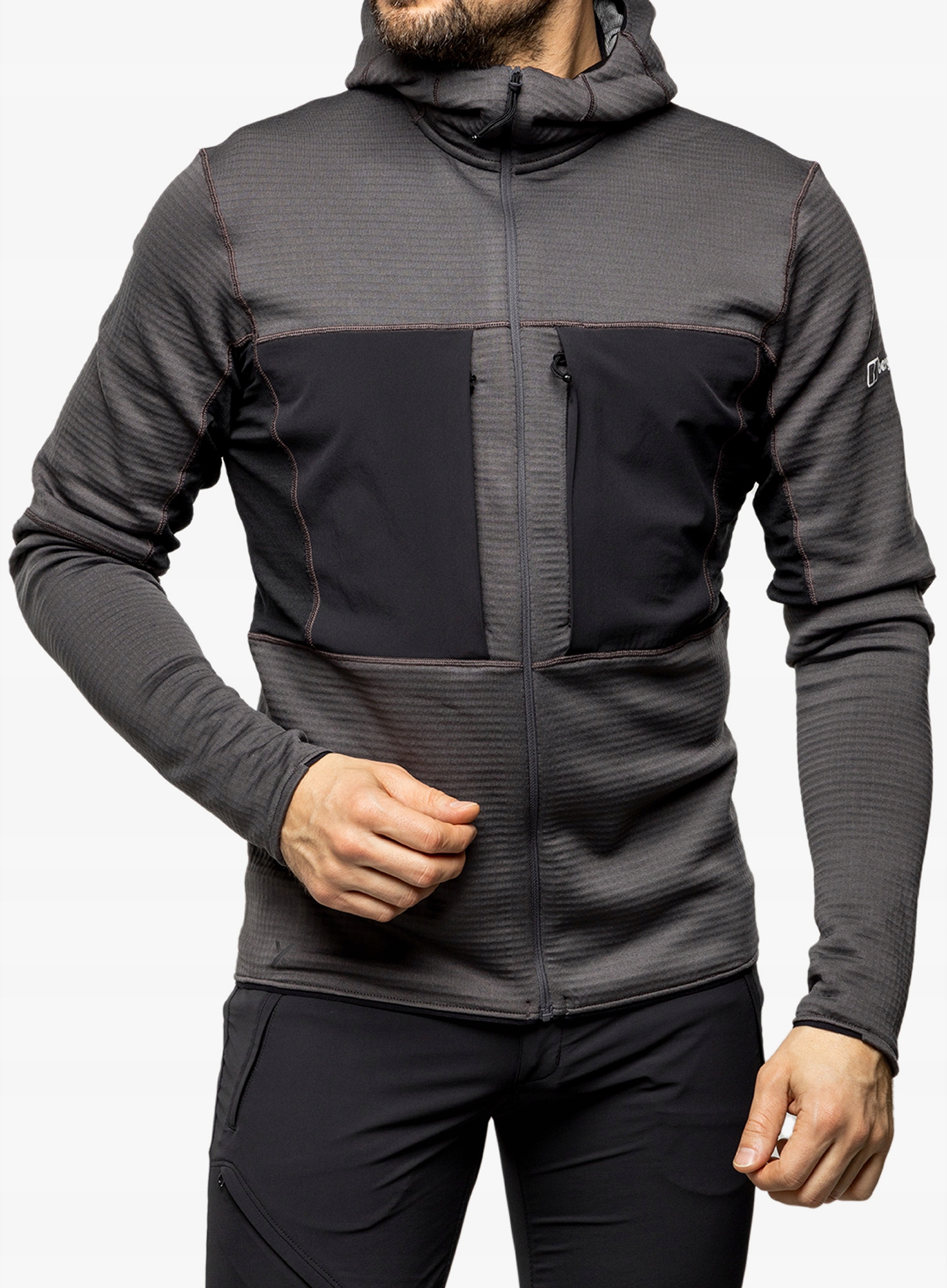 Mikina fleecová pánská Berghaus Mtn Guide Mw Hoody grey pinstripe/black S