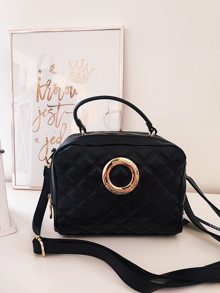 Monnari kabelka kufřík černá, dvoukomorová, prošívaná