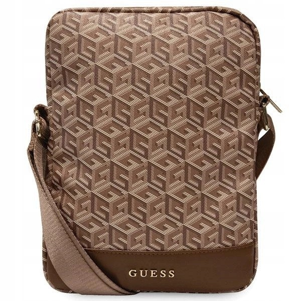 Taška Guess GCube Stripe na tablet 10", hnědá
