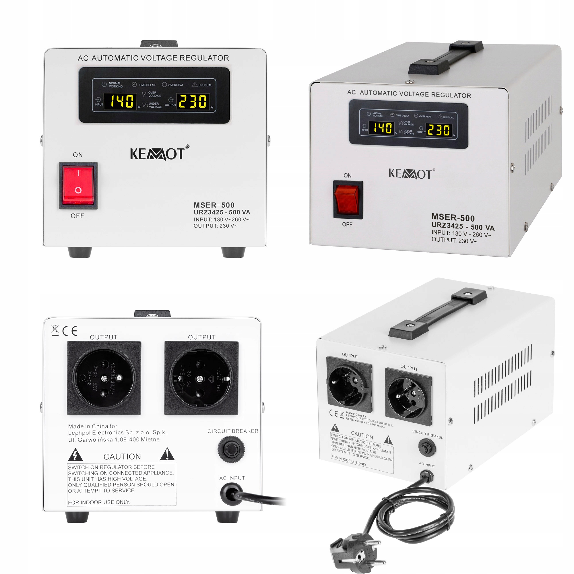 Stabilizator napięcia serwomotor 230V 500VA Kemot
