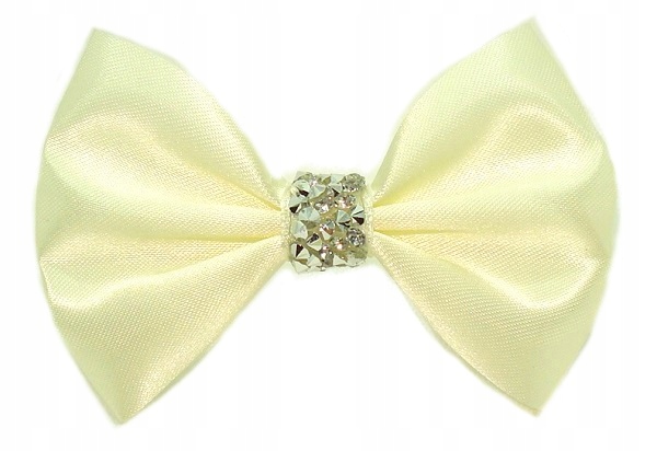 

Duże Satynowe Kokardy Ecru 8cm Diamenciki Spinka