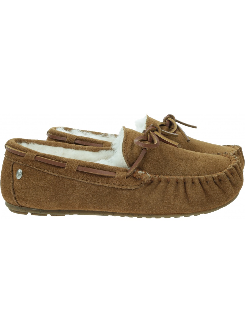Brązowe Mokasyny Kapcie Emu Australia Amity Chestnut W10555 41
