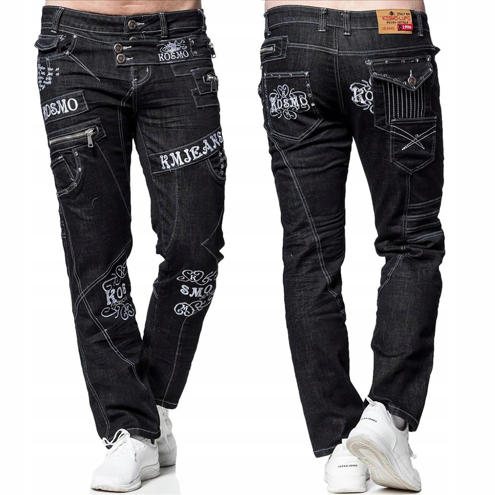 Kosmo Lupo kalhoty pánské KM051-1 L:32 jeans džíny černá 38