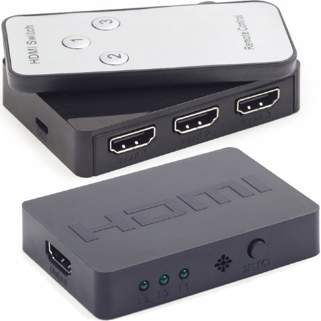 

Splitter Hdmi 4K 1x3 Rozdzielacz Przełącznik Pilot