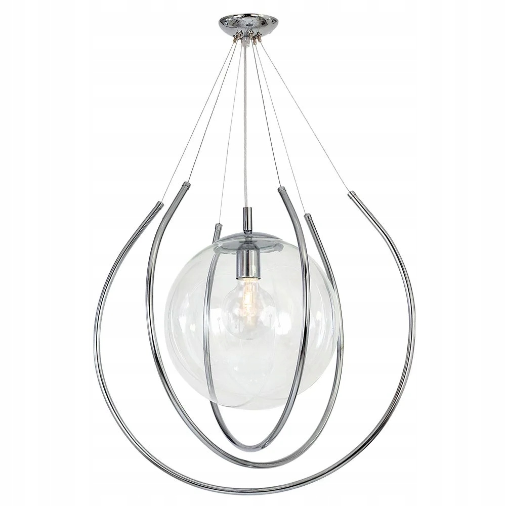 Moderná závesná lampa Aldex Chrómovaná sklenená guľa Ø55 cm E27 60W
