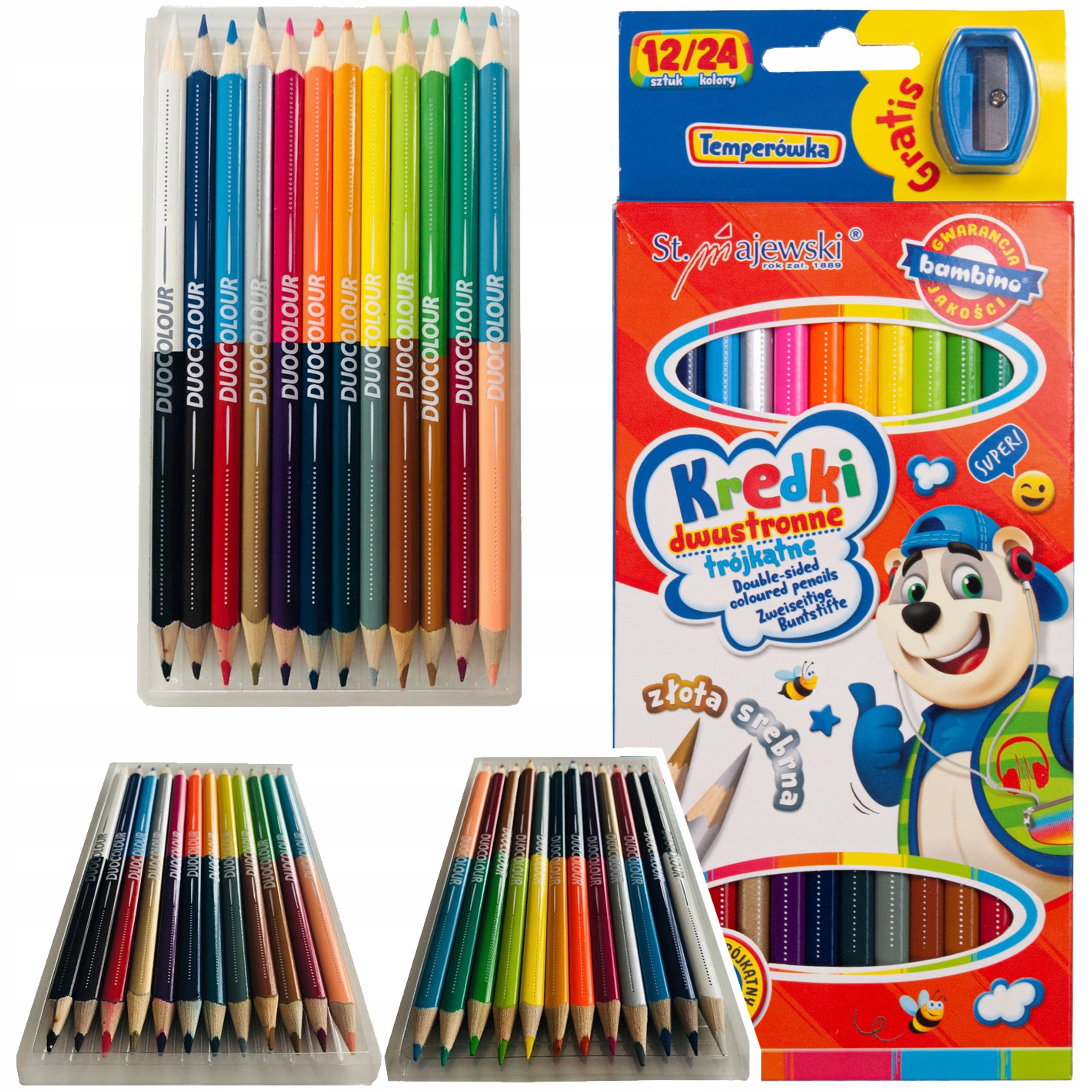 

Bambino Kredki Trójkątne Dwustronne 12/24