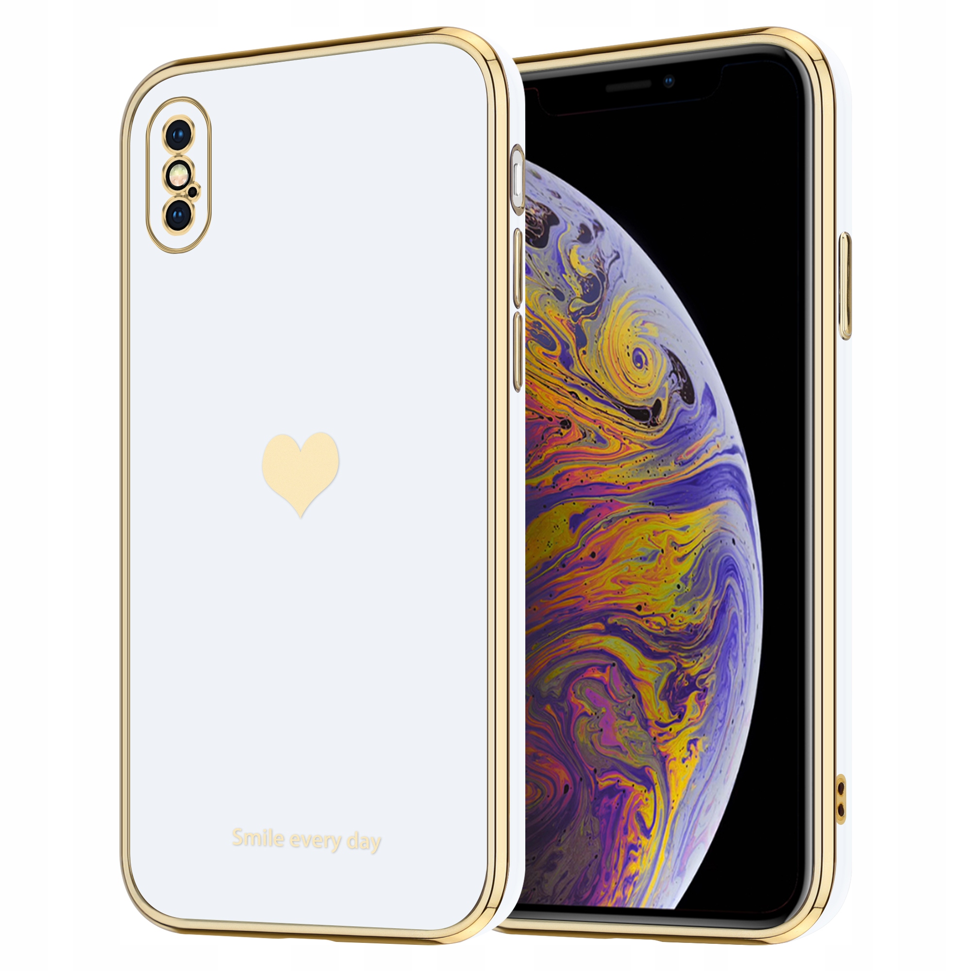 

Kobiece Etui Heart Do Iphone X/xs Białe
