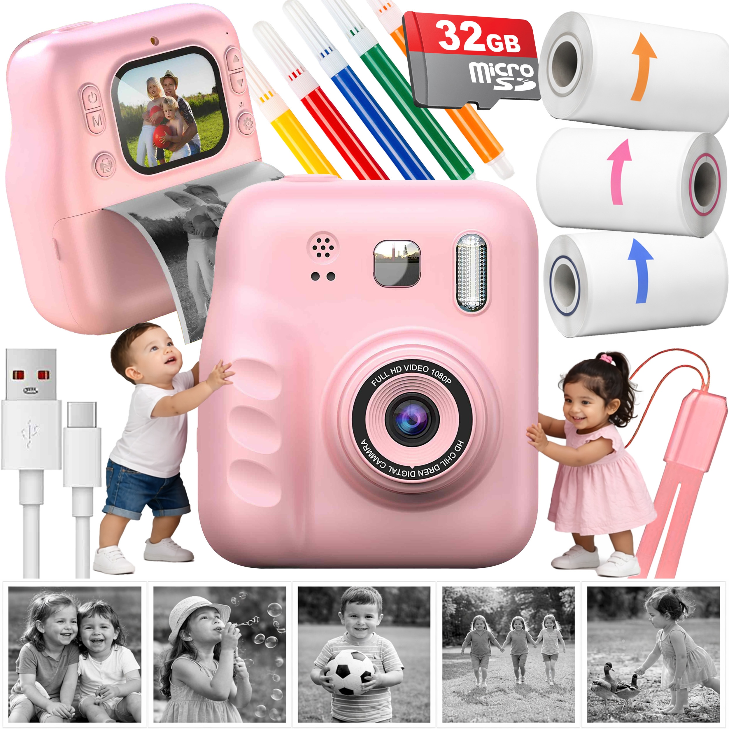 Instantní Termální Tiskárna Pro Děti, Selfie Video Náplně