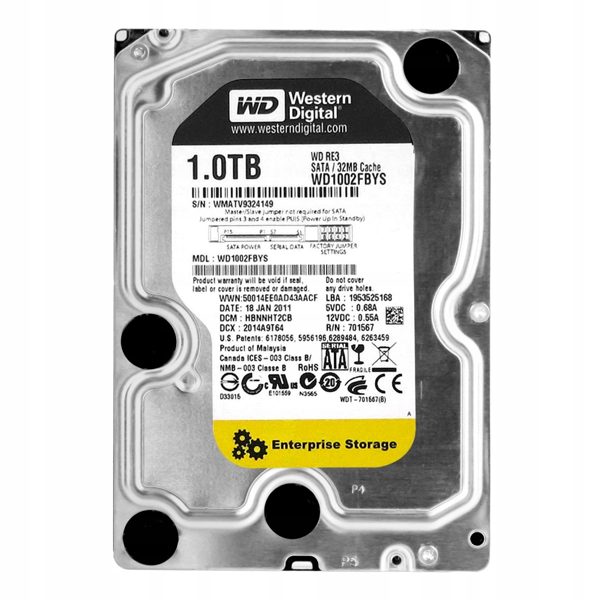 Wd RE3 1TB 7.2K 32MB Sata II 3.5" WD1002FBYS