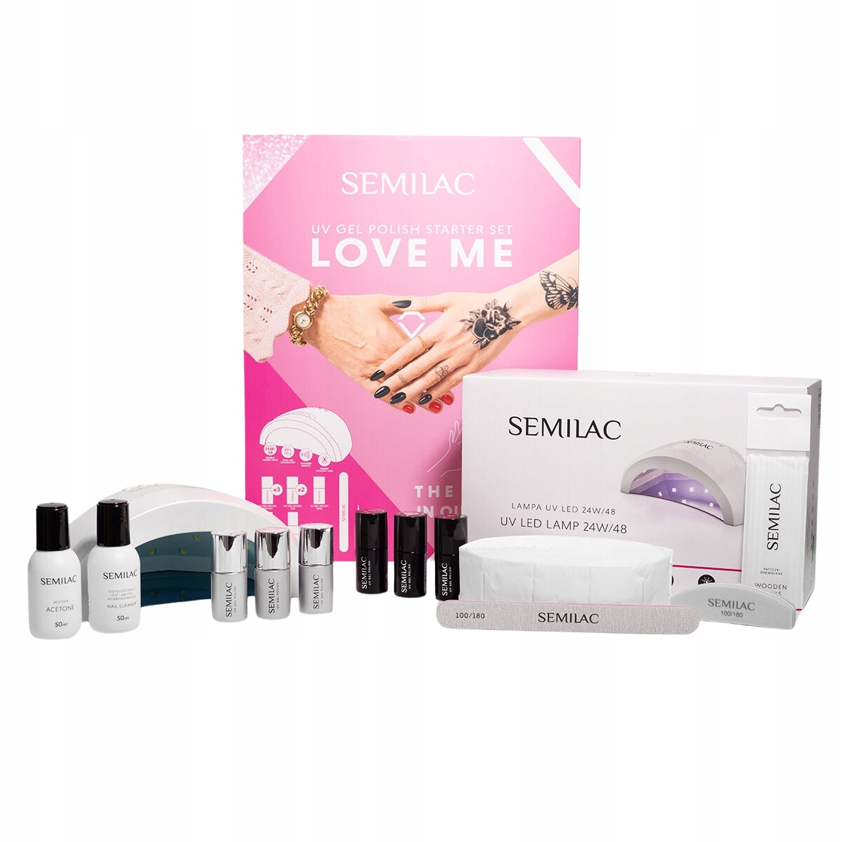 Semilac Startovací Sada Love Me 24W/48 Uv Led 3 barvy na Výběr