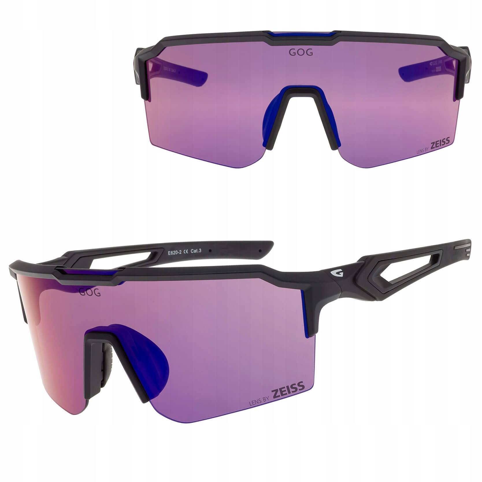 Sportovní sluneční brýle Lens By Zeiss cyklistické Gog černé/fialové