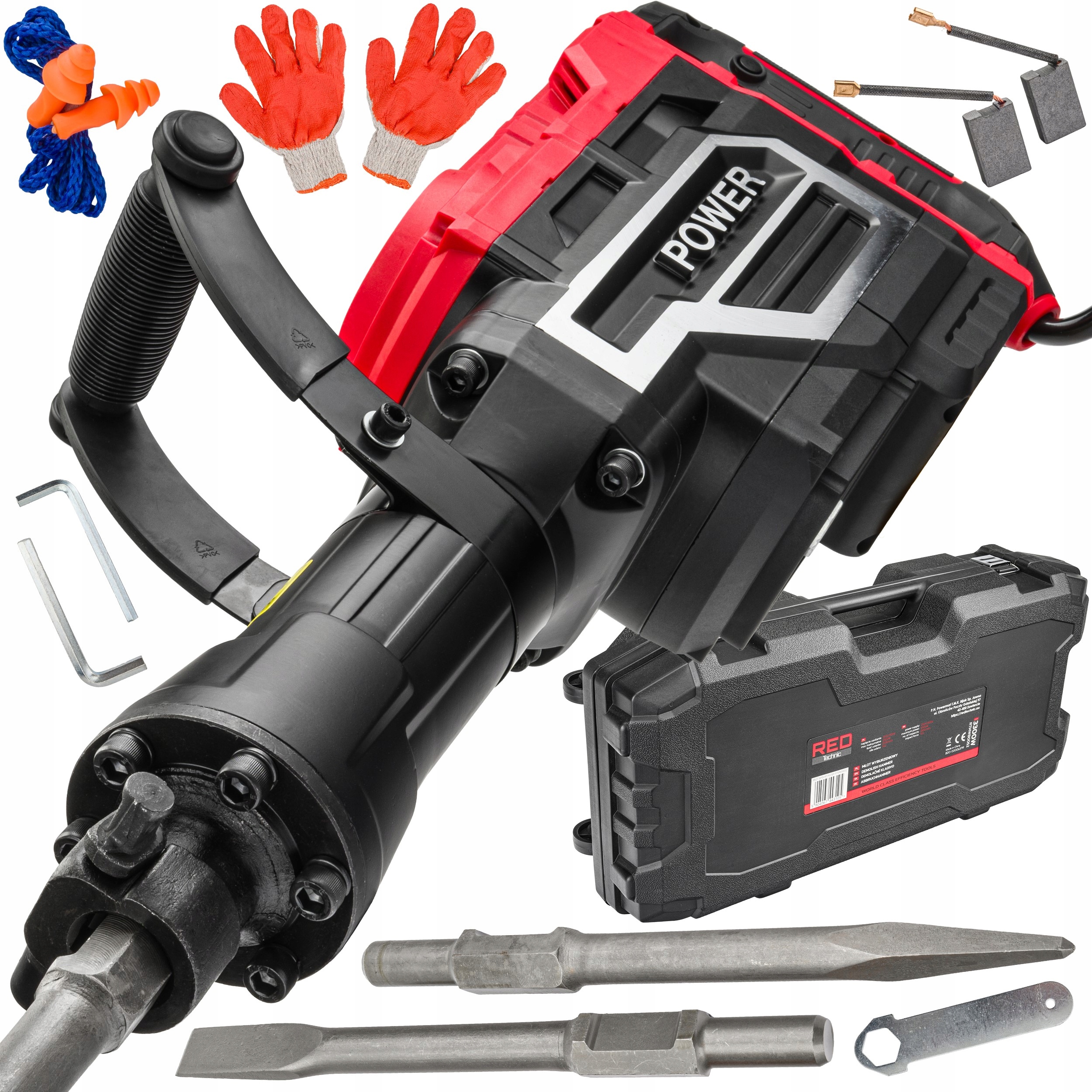 Demoliční Vrtací Kladivo Pro Kování Betonu Výkonné 3300W Hex 70J Sekáčový Kufr