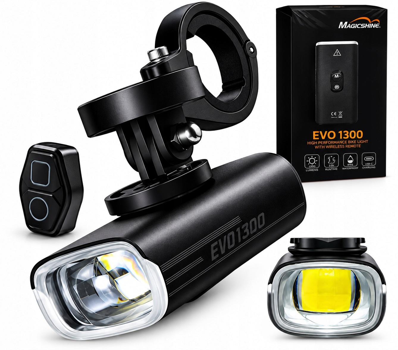Přední Světlo Na Kolo Magicshine Evo 1300 lm Ovládač Držák Garmin Usb-c