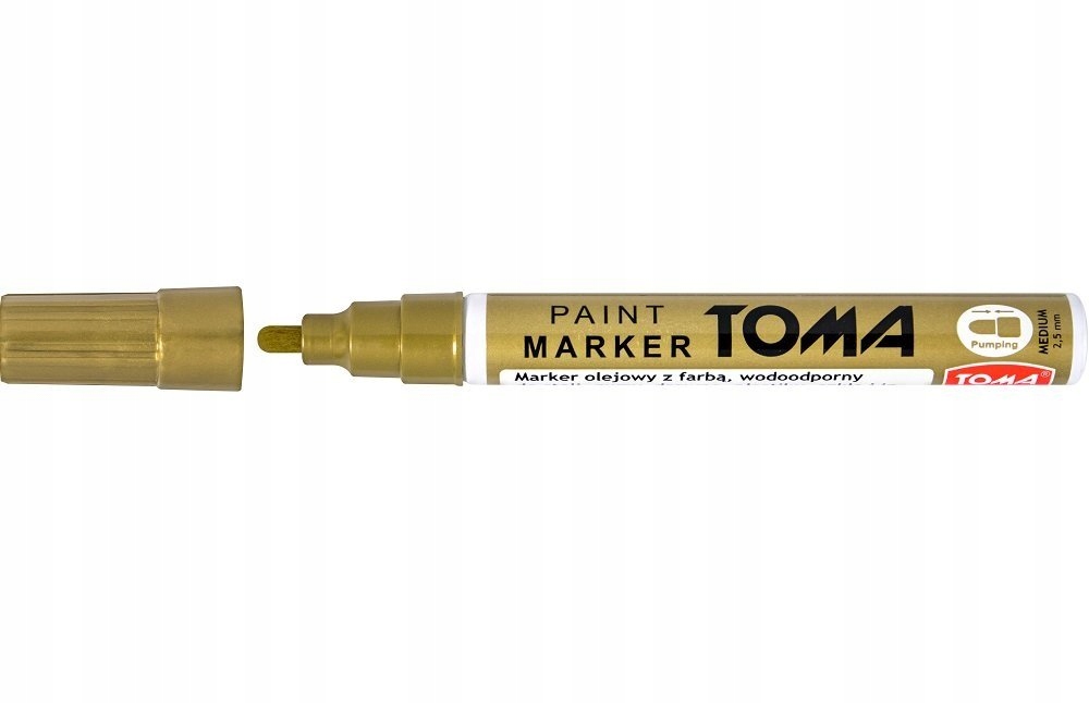 

Pisak do opon metalu plastiku złoty marker Toma