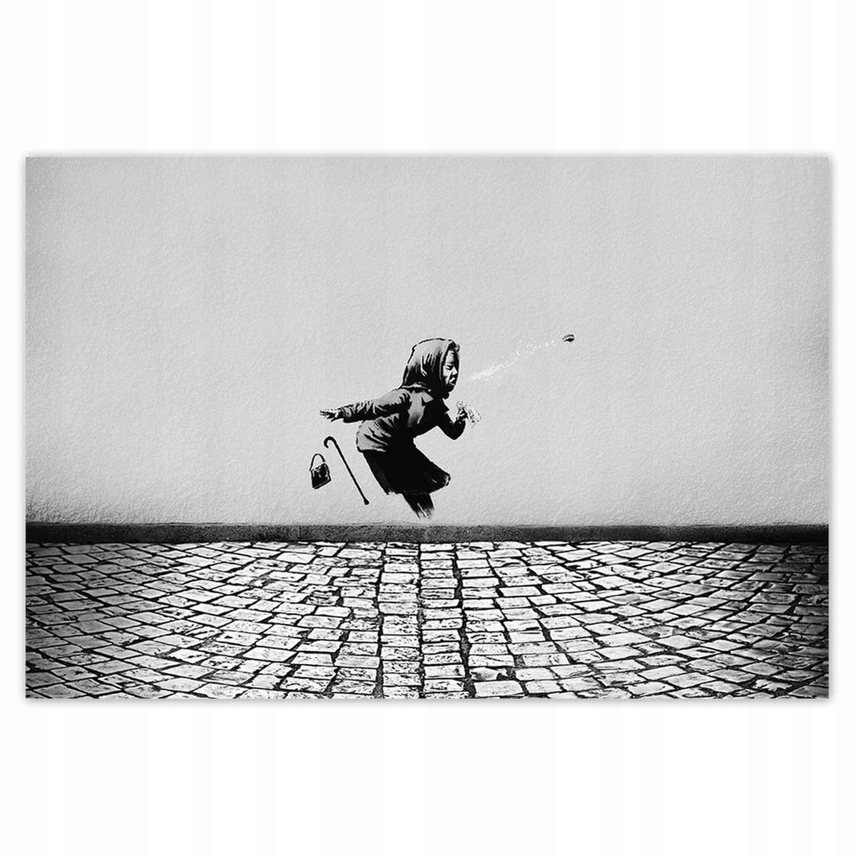 Plakáty 200x135 Banksy Babička Achoo Psik