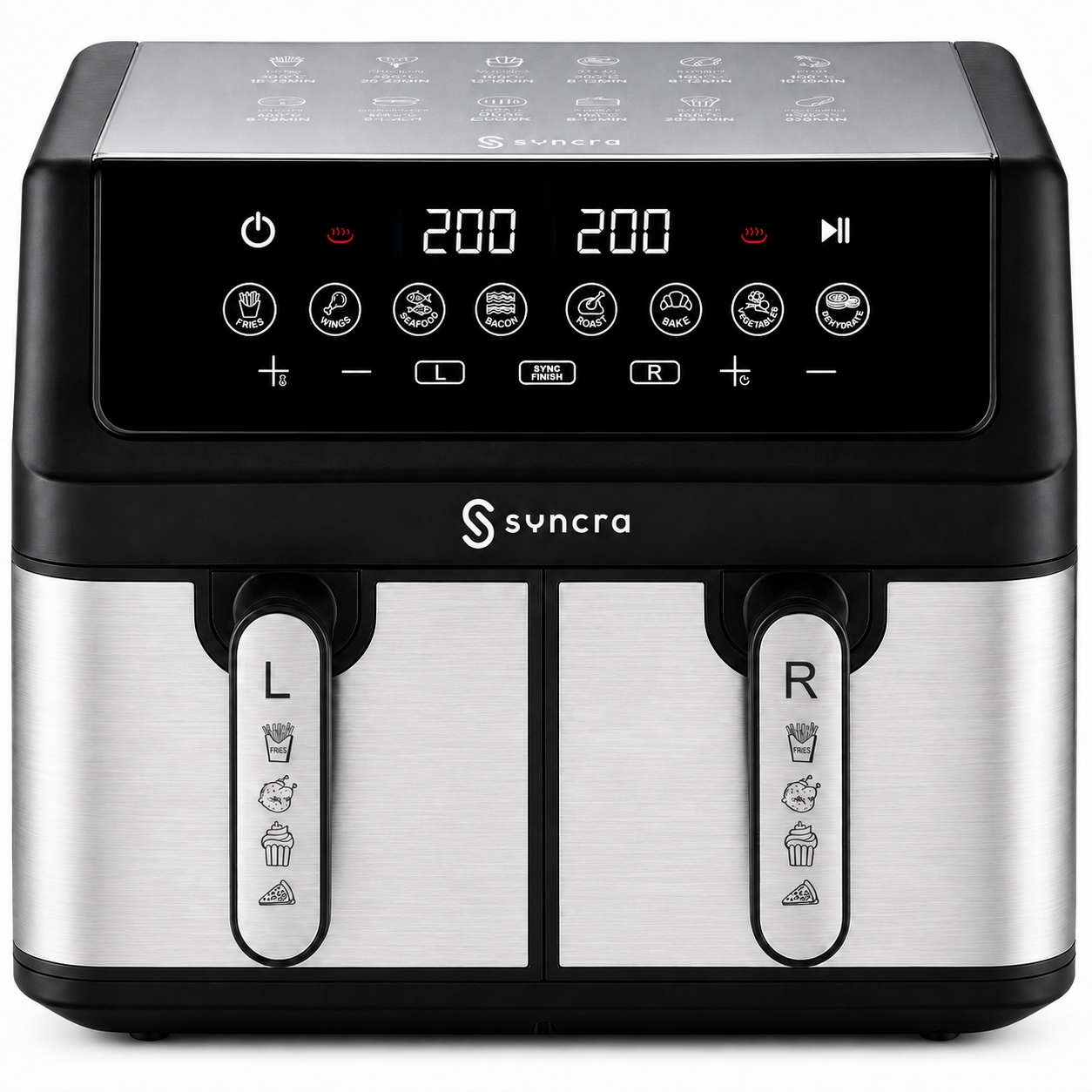 Teplovzdušná Fritéza Dvojkomorová Air Fryer 10L Dvojitá LCD Fritéza
