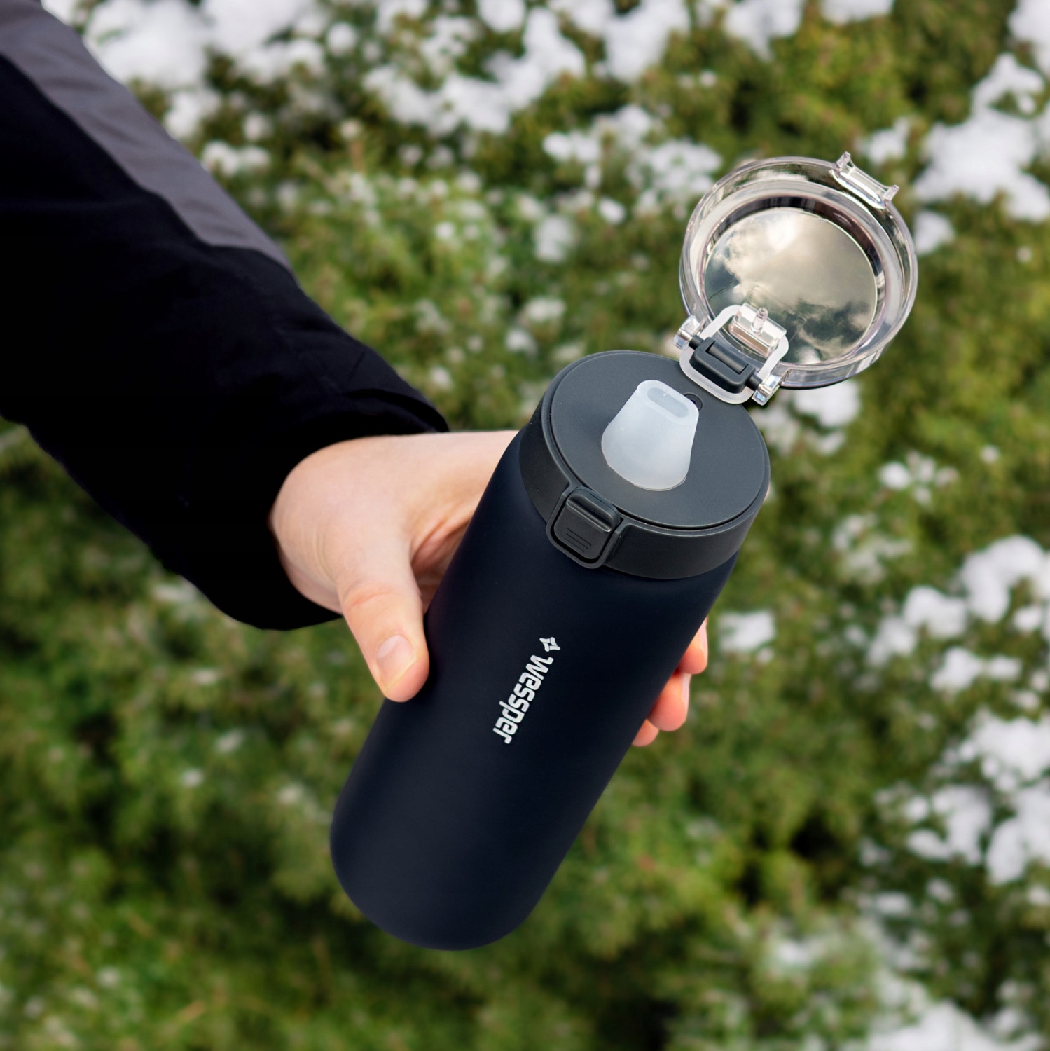 BIDON BUTELKA FILTRUJĄCA WODĘ SZKLANA CZARNA Model ActiveMax Clarti Glass