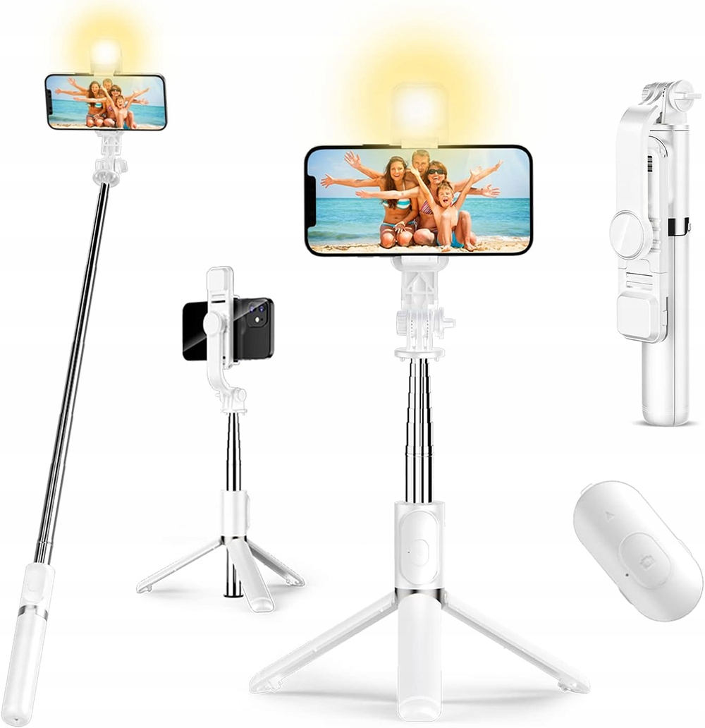 Selfie Tyč VP1 Pro+ Led Lampa Bluetooth Dálkové Ovládání Stativ Pro Telefon Tripod