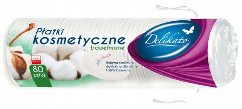 

Płatki kosmetyczne Delikato bawełniane 80 sztuk