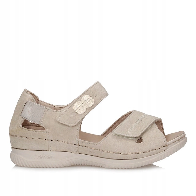 Pohodlné béžové dámské sandály Rieker V7474-60 s plnou patou