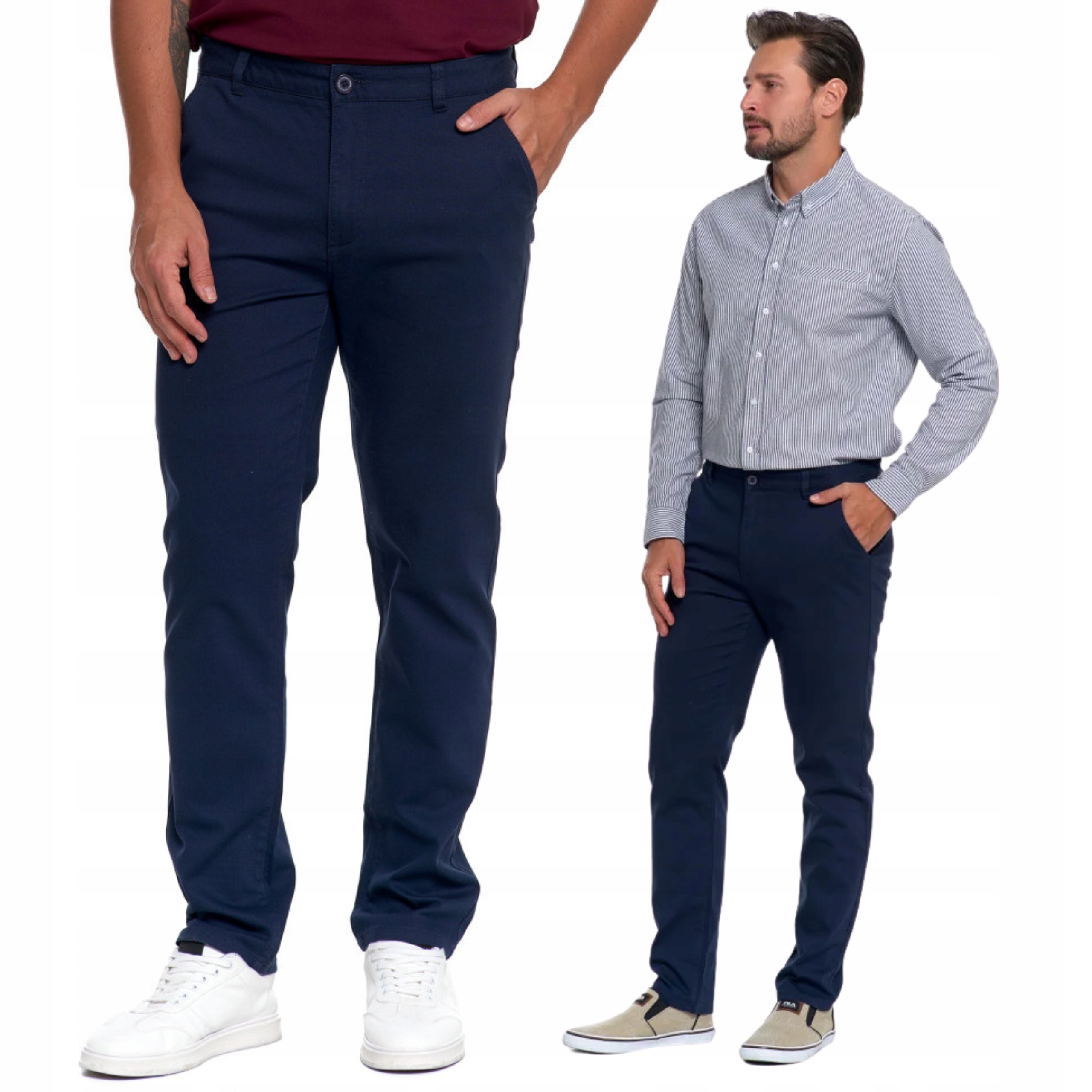 Bavlněné kalhoty Pánské Klasické Chinos Kapsy Elegantní Moraj 32