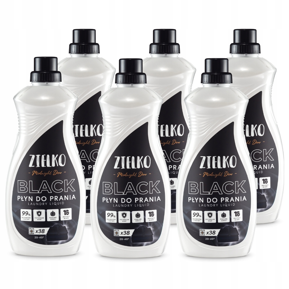 Levně Zielko Bio Tekutý prací prostředek na černé a tmavé prádlo Midnight Dew 6x1 l (5+1)