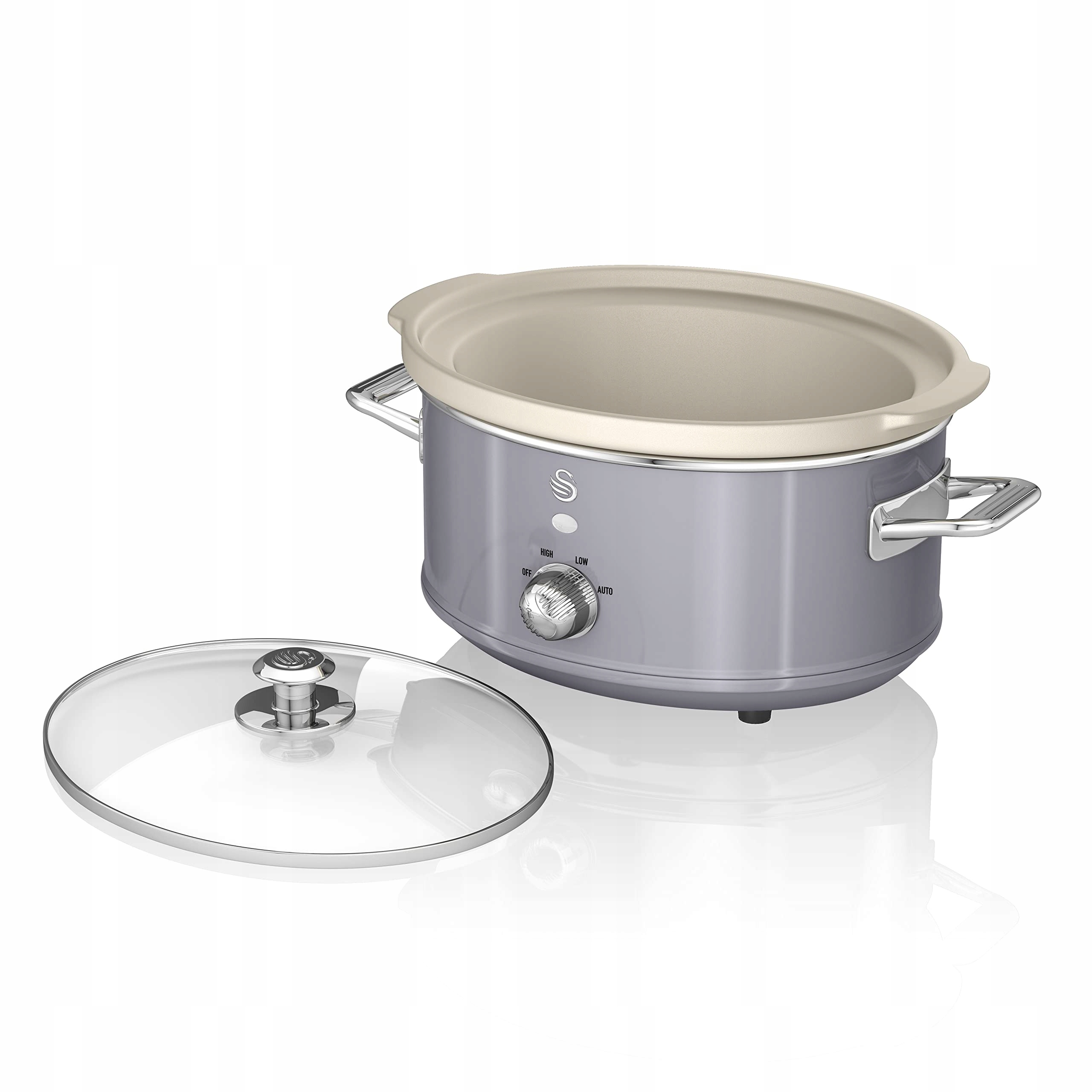 SWAN Retro Wolnowar 3,5L Ceramiczny Antyadhezyjny Szary 200W 3 Temperatury — miniatura 5