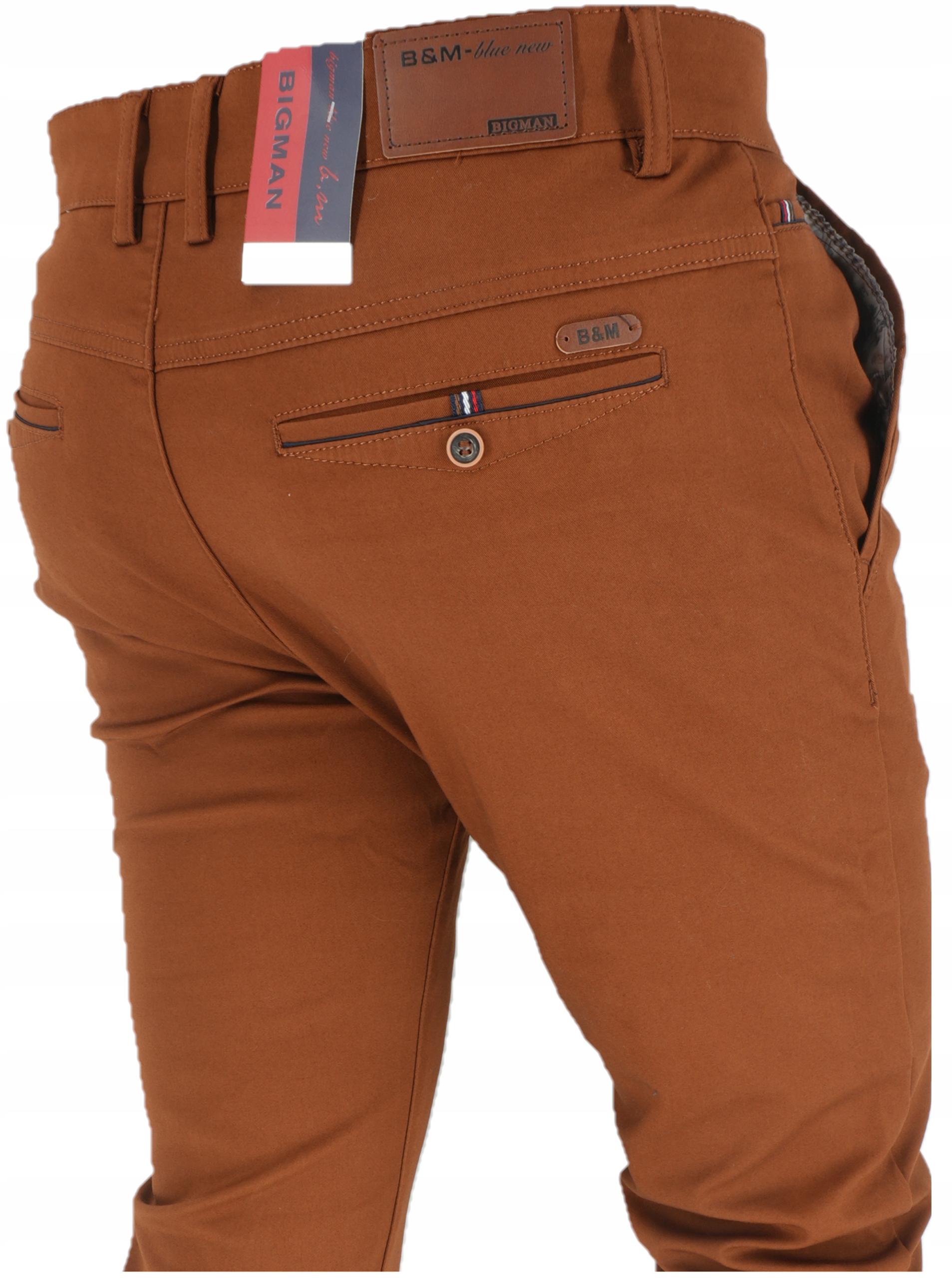 Spodnie Męskie Wizytowe Brązowe Jednolite Gładkie L32 W40