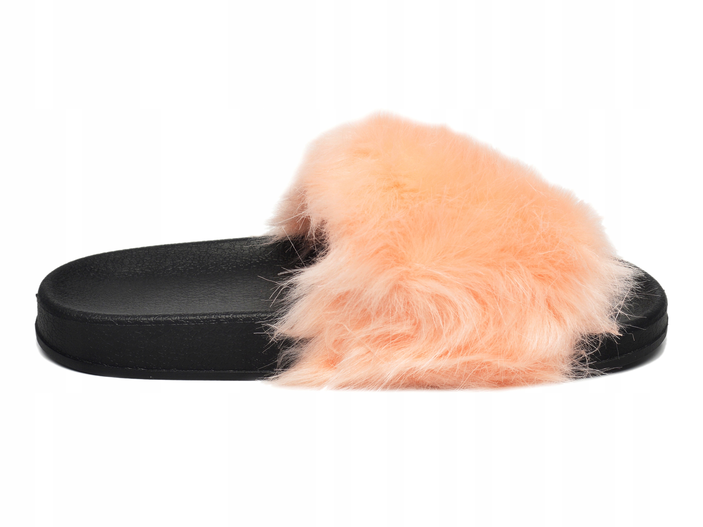 KLAPKI DAMSKIE FUTERKO PUDROWE ŁAPCIE Z FUTERKIEM Marka bez marki