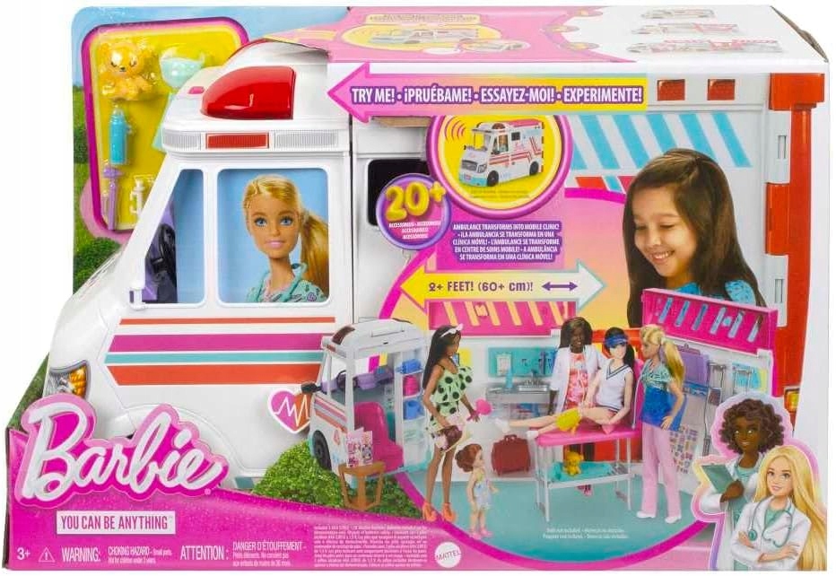 Barbie Karetka Mobilna klinika Zestaw z 20 akcesoriami HKT79