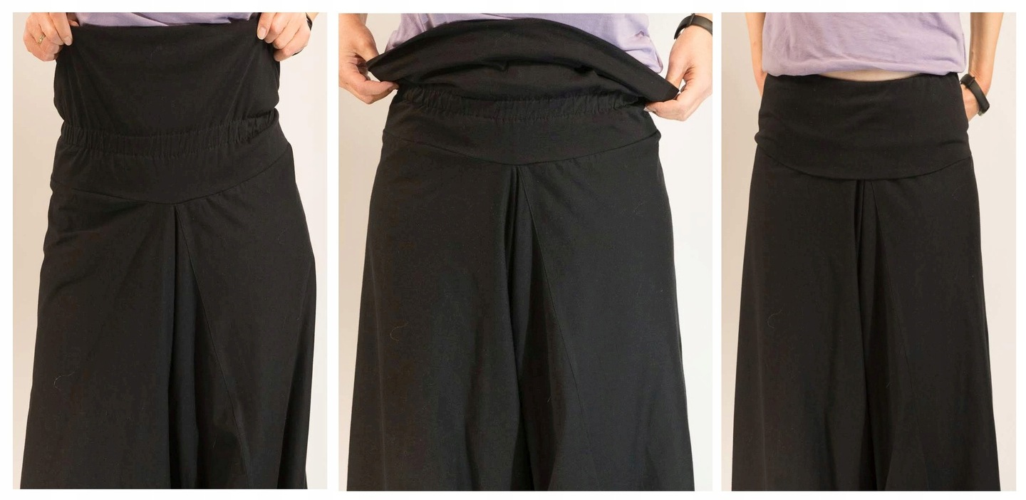 Alladynki haremki dzianina wiskoza brąz wzory boho Materiał dominujący wiskoza