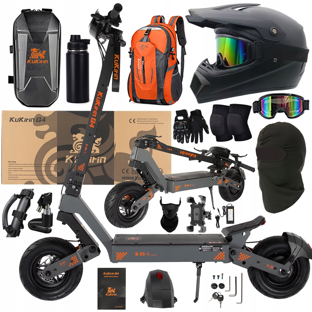 KuKirin G4 Skládací elektrická vozidla 2000W 70KM/H 60V 20Ah 75km Dárek