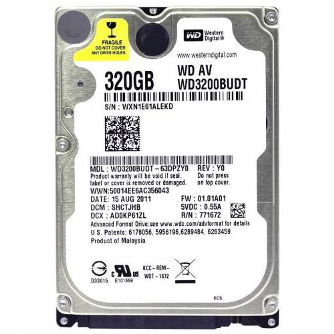 PEVNÝ DISK HDD WD AV 320GB 2,5 WD3200BUDT PRE DEKODÉR POLSAT