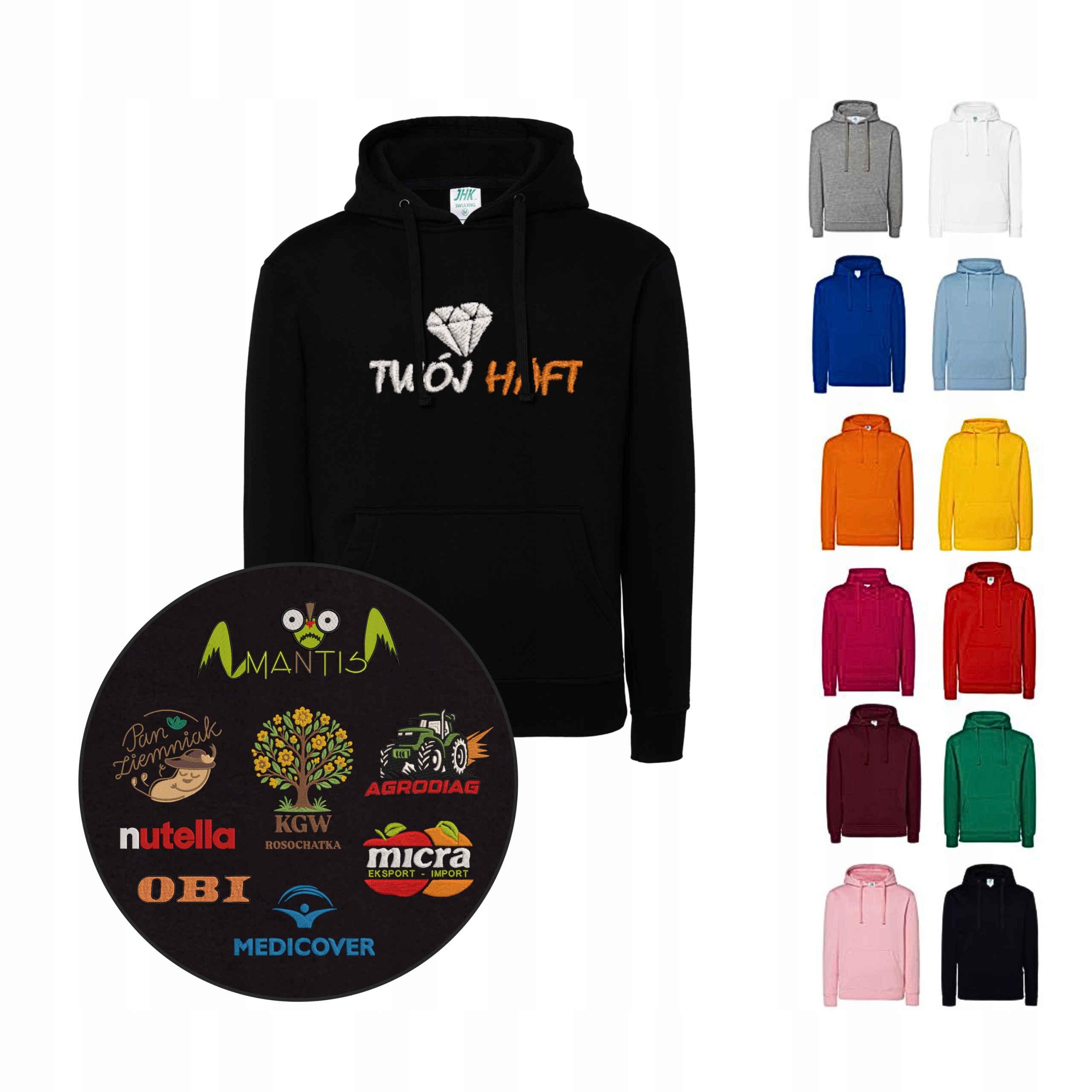 Mikina Vlastní Odolná Výšivka (ne potisk) Logo Dámská grafika s kapucí S-xxl