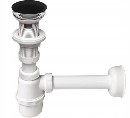 

Syfon Umywalkowy Klik-klak Czarny Z Przelewem