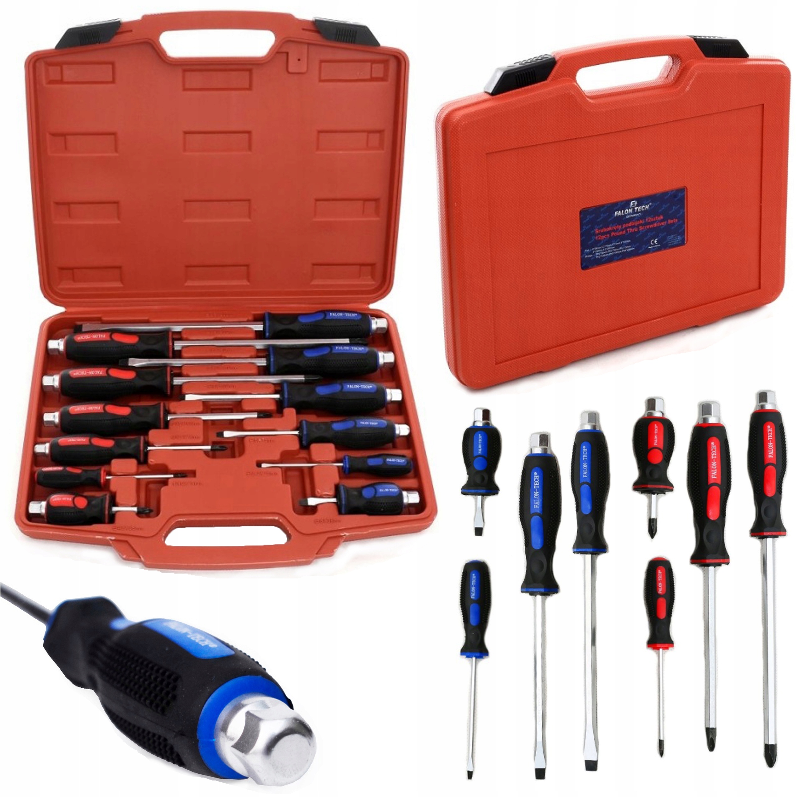 ZESTAW ŚRUBOKRĘTÓW DO POBIJANIA WKRĘTAKI 12el PH2