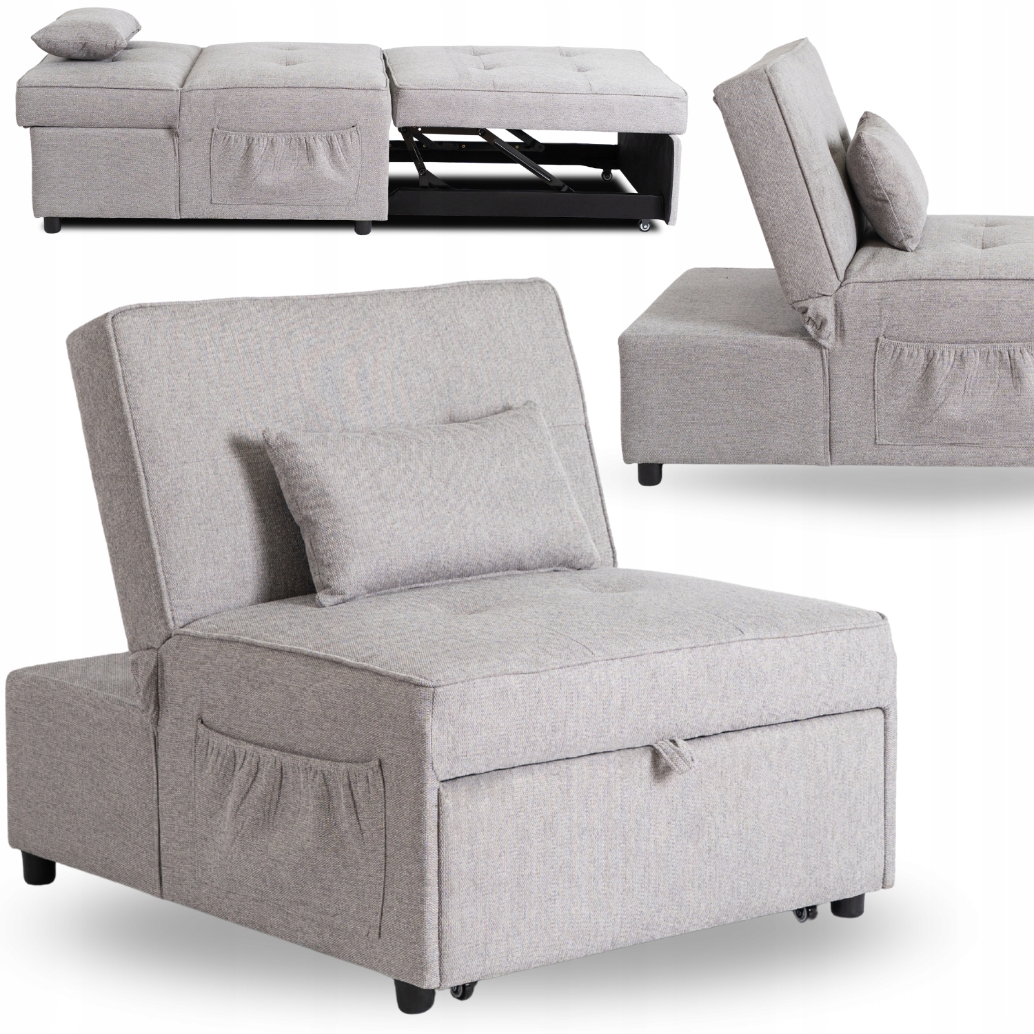 Rozkládací křeslo Popiel Američanka pro spaní v obývacím pokoji Pohovka Iberis 80