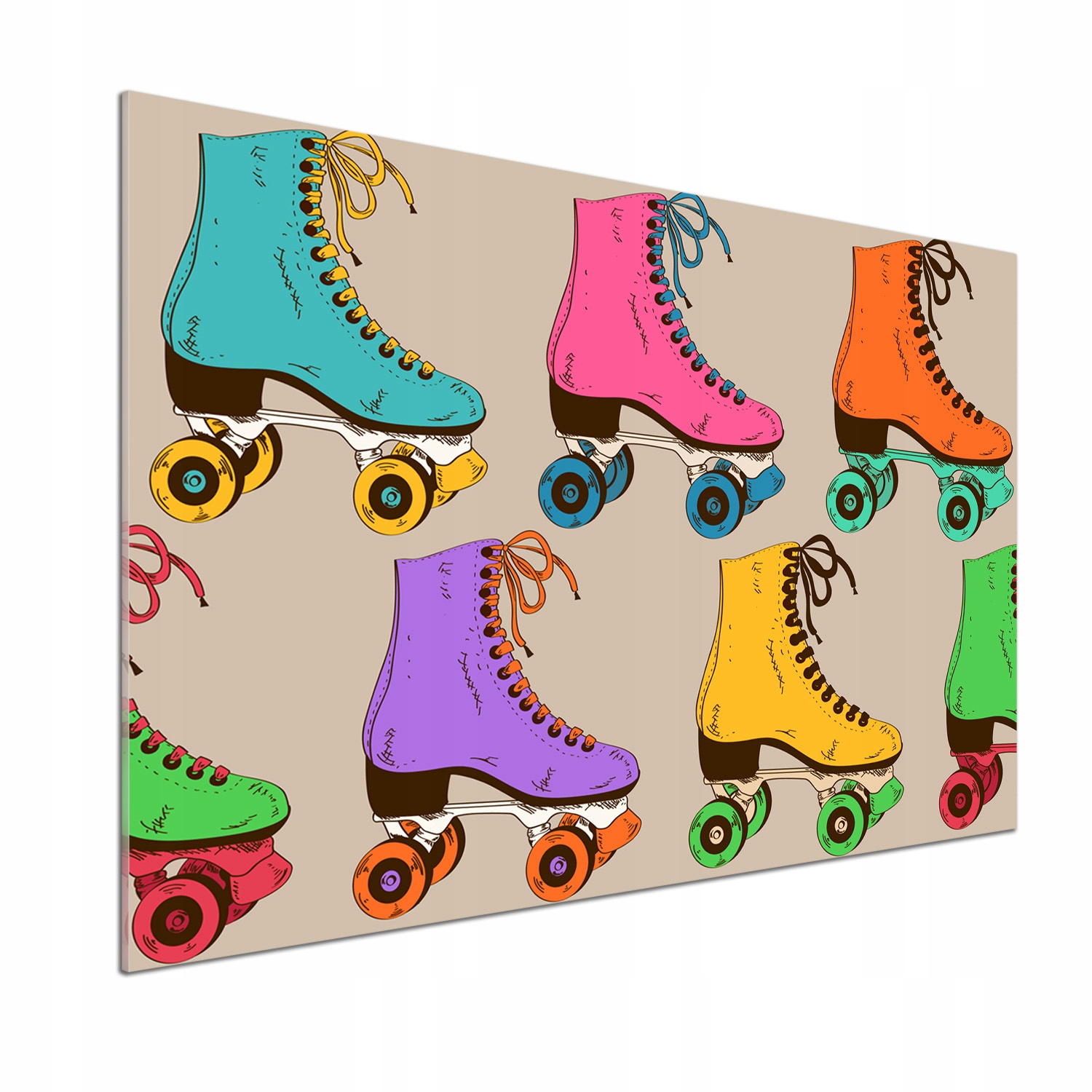 Panel do kuchyně Barevné kolečkové brusle 100 x 70 cm Lepidlo