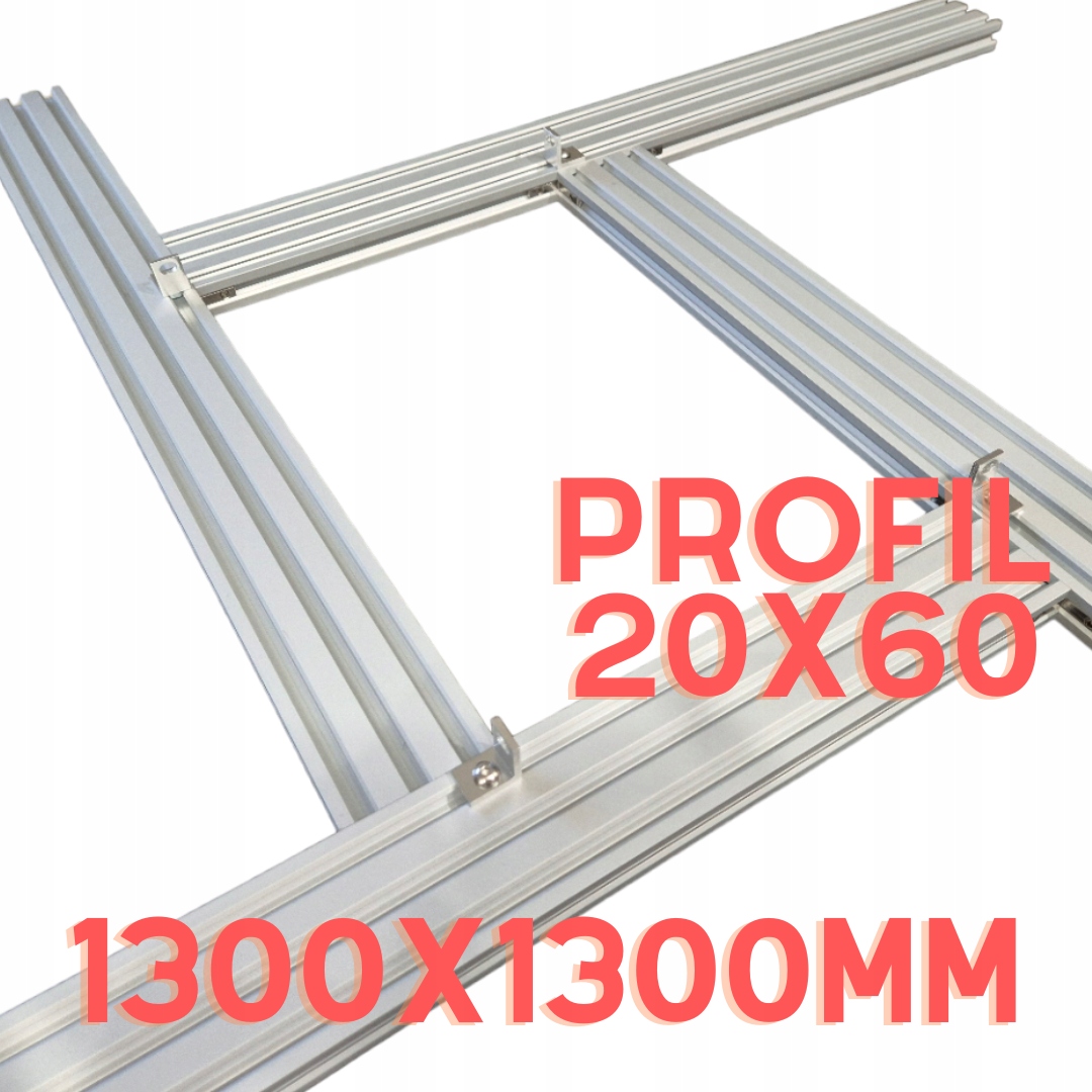 Univerzální nastavitelná šablona pro frézování 1300 x 1300 mm z profilu 20 x 60