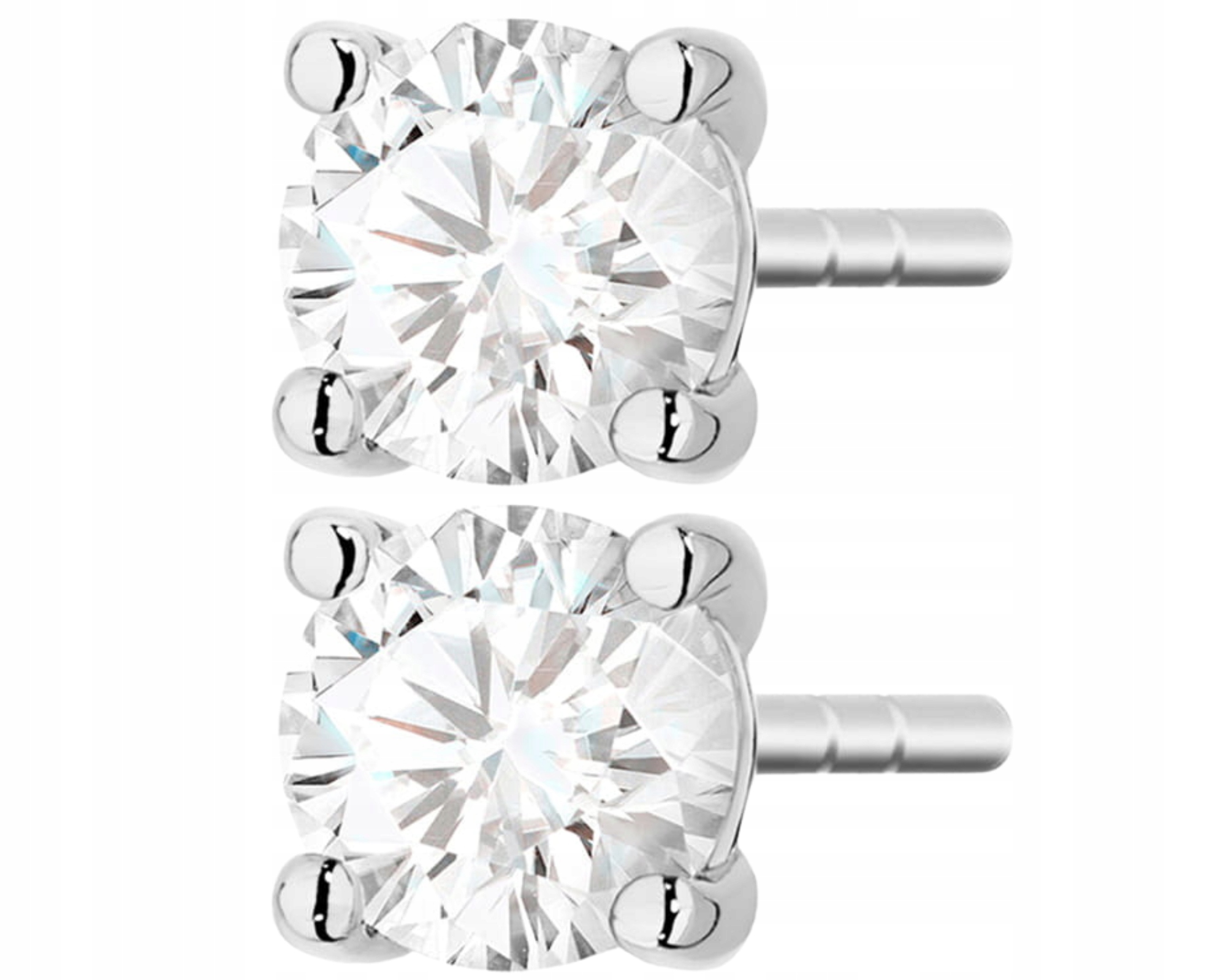 Náušnice Z Bílého Zlata Na Šroubovací Tyči Lab Brilianty Zlato 585