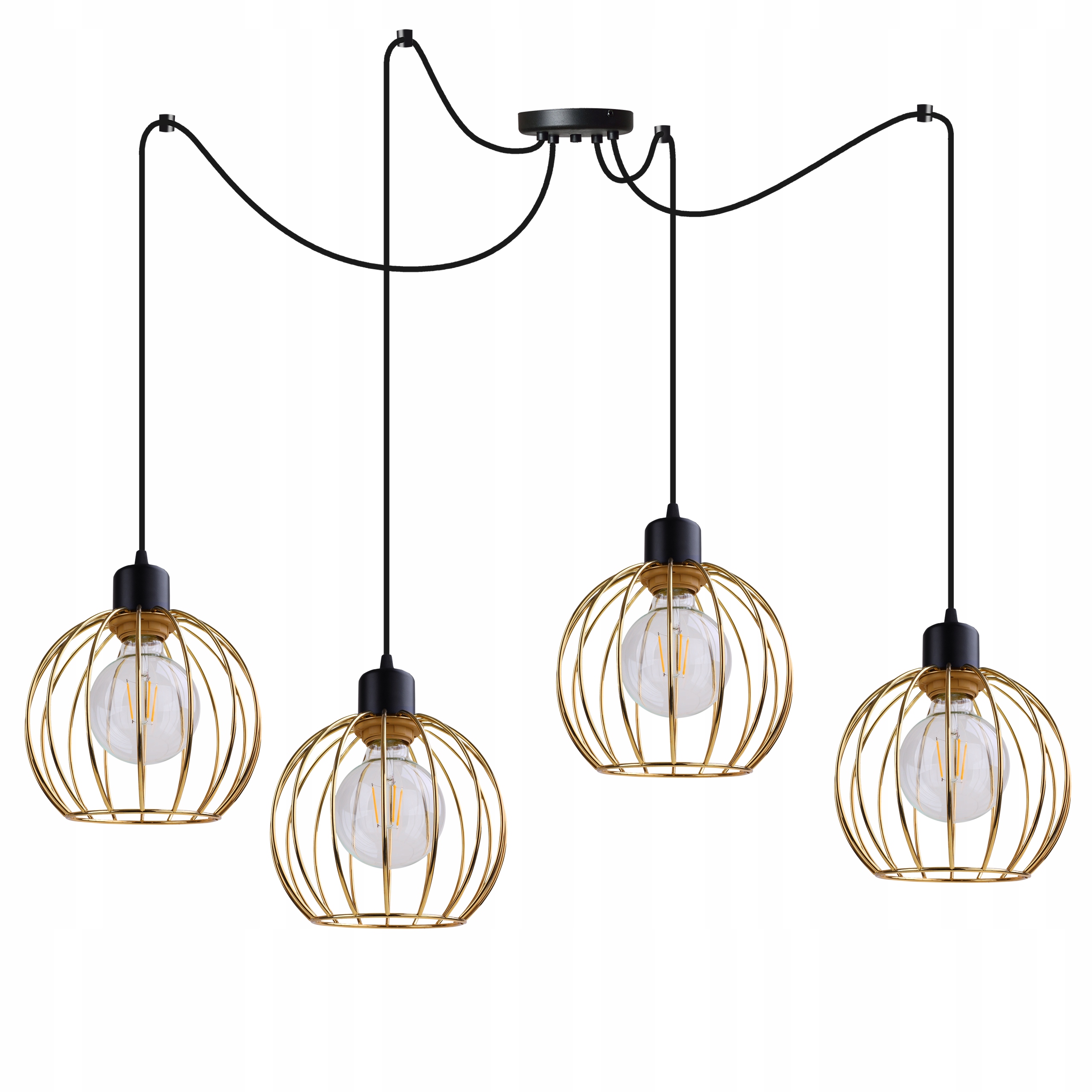 

Lampa Wisząca Sufitowa Żyrandol Złoty Pająk Loft