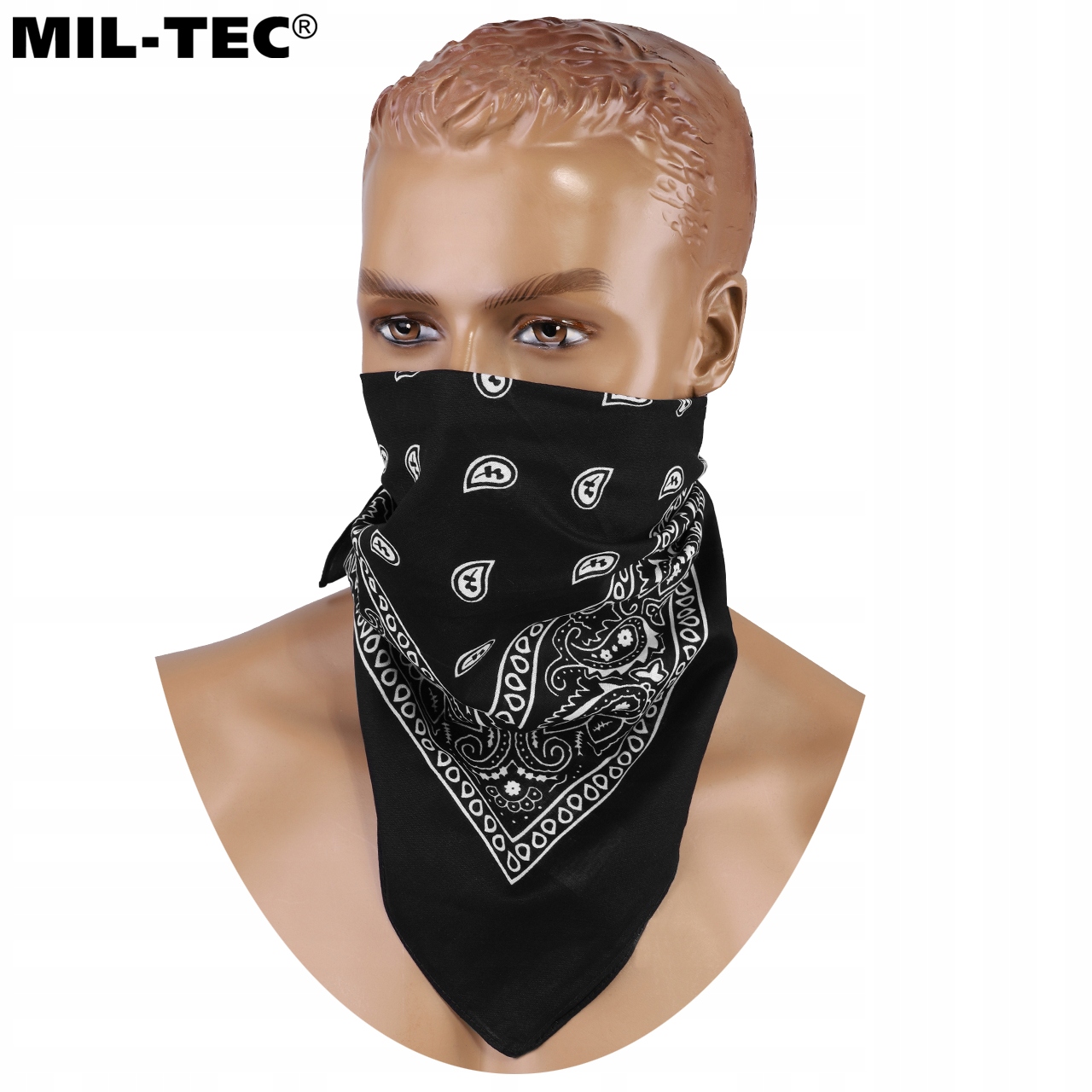 CHUSTA BANDANA BANDAMA WESTERN NA GŁOWĘ MIL-TEC Czarna Materiał dominujący bawełna