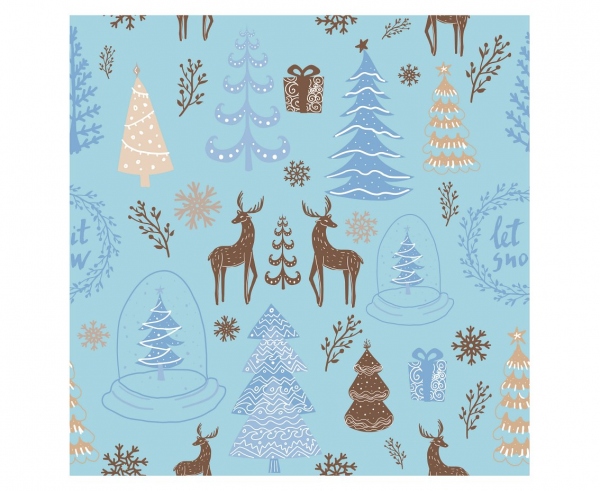 

Serwetki świąteczne Renifer Choinka niebieskie
