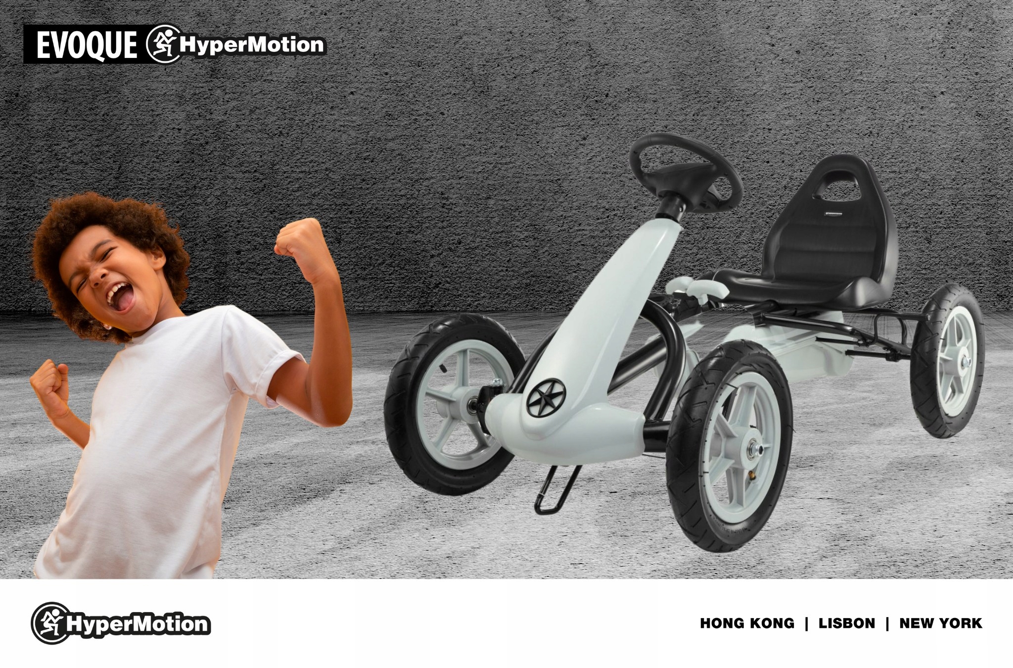 Gokart Na Pedały Do 50kg Dla Dzieci Jeździk Bezpieczny Hamulec Ręczny Kod producenta KART EVOQUE HYP GR