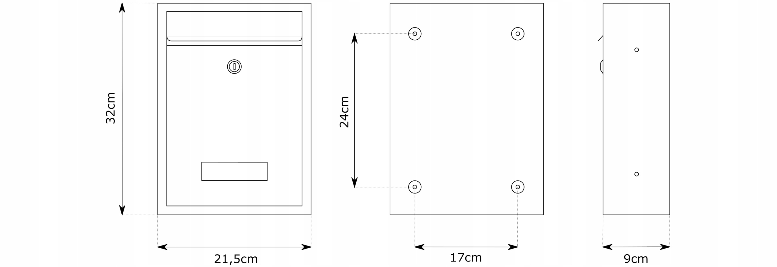 CZARNA SKRZYNKA NA KORESPONDENCJĘ RIB + WZÓR Kolor czarny