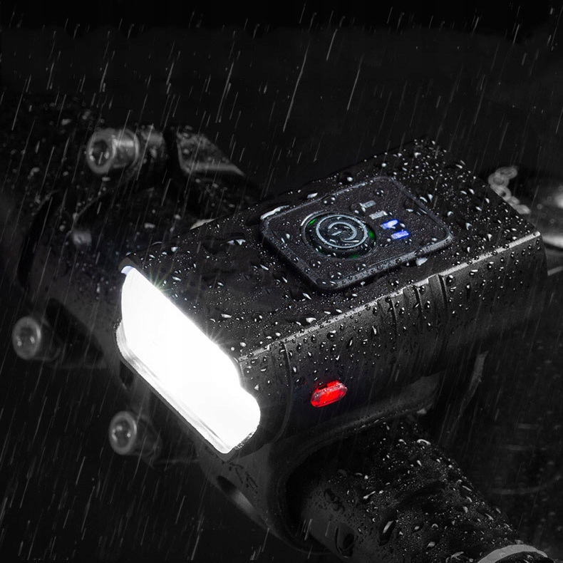 MOCNA LAMPKA ROWEROWA PRZEDNIA TYLNA LED WODOODPORNA AKUMULATOR USB ZESTAW Kolor dominujący czarny