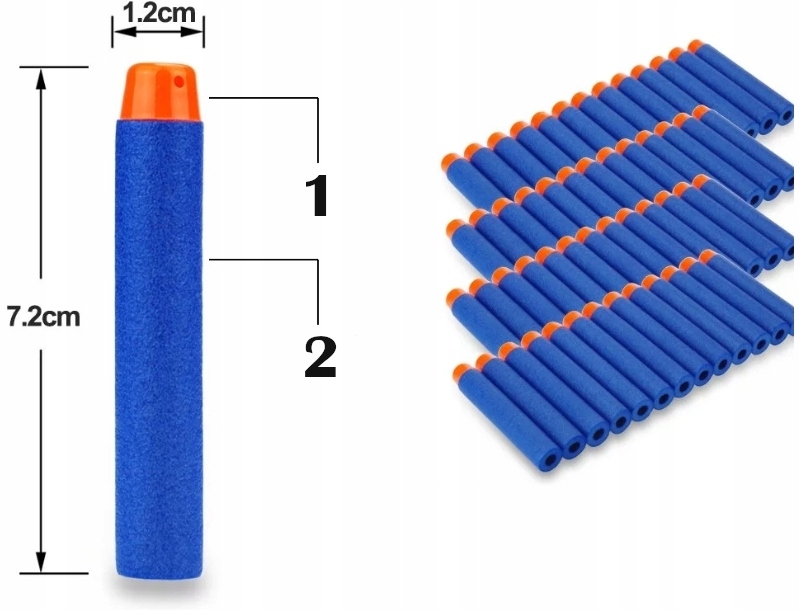 100 STRZAŁEK DO WYRZUTNI NERF STRZAŁKI DO NERFA Rodzaj pistolety