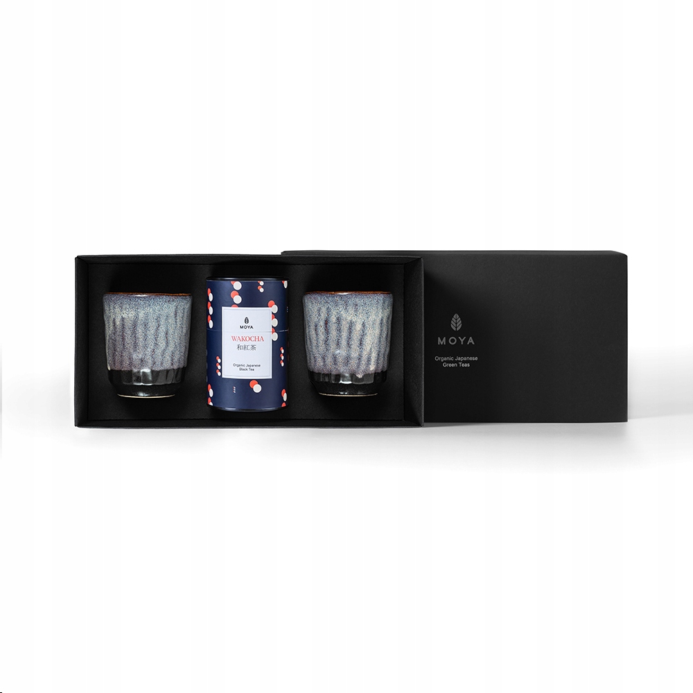 Sada organického černého čaj Moya Wakocha a 2 hrnků Murasaki
