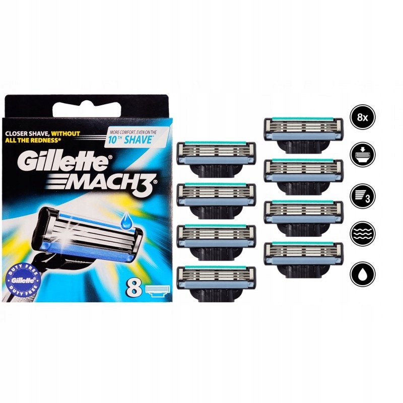 Wkłady do maszynki golenia Gillette Mach3. ostrza wymienne zapasowe