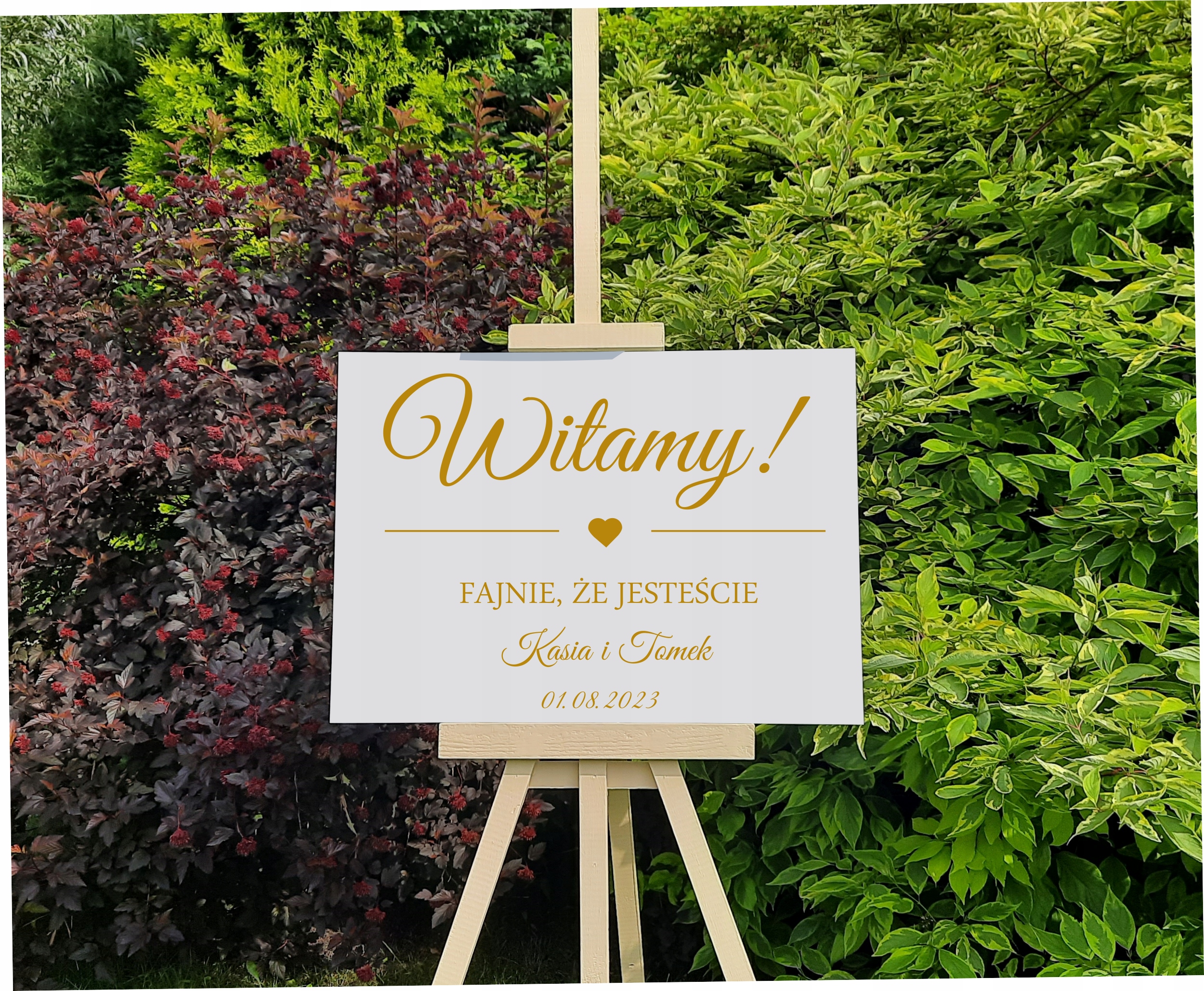 tablica powitalna Witamy Imiona Data ślubu 70x50cm Marka inna